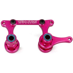 TRAXXAS 3743P: Anodized T6 Aluminum Steering Bell Cranks & Drag Link (Pink)
