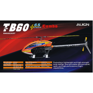Align 600 Size TB60 RC Helicopter 6S Combo RH60E26XW 