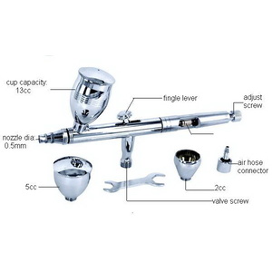 HSeng HS-83K Dual Action High Volume Airbrush Set including Hose and ...