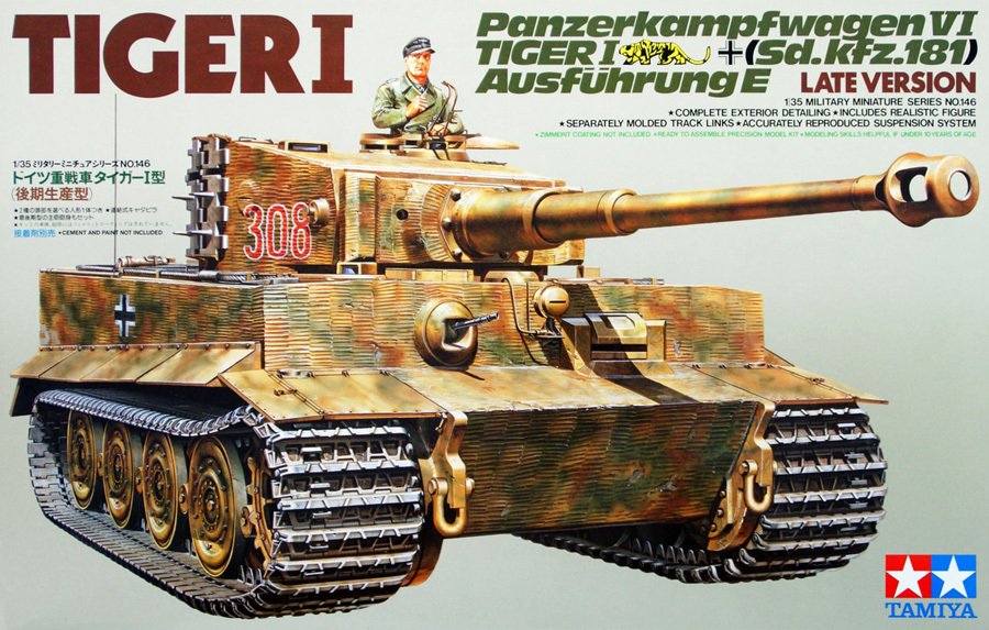 Tamiya 35146 German Heavy Tiger I Late Version 1:35 Scale Model