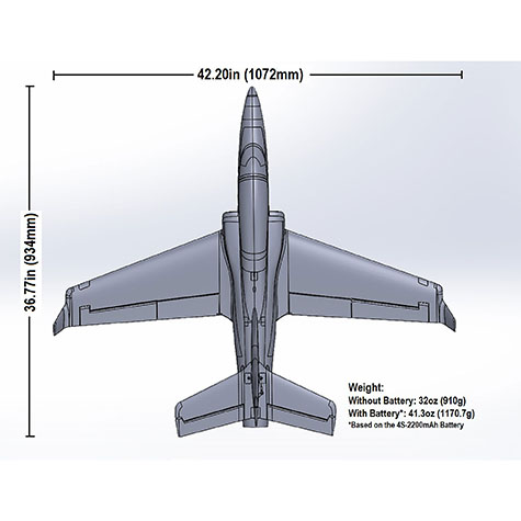 E-flite Viper 64mm EDF Dimensions