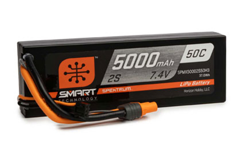 5000mAh 2S 50C Smart Hardcase LiPo Battery: IC3