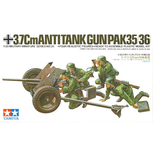 Tamiya 35035 German 37Mm Anti-Tank Gun Kit 1/35 Scale Model