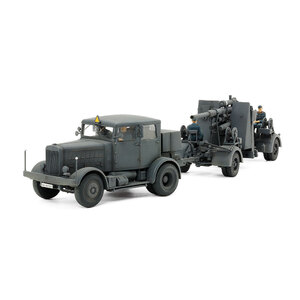 Tamiya 37027 German Heavy Tractor SS-100 & 88mm Gun Flak37 Set 1/48 Scale Model TamiyaItaleri Series no.27