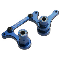 TRAXXAS 3743A: Steering bellcranks, drag link (blue-anodized T6 aluminum)