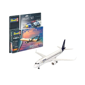 Revell 63883 Embraer 190 Lufthansa Passenger Plane 1/144 Scale With Paint & Glue