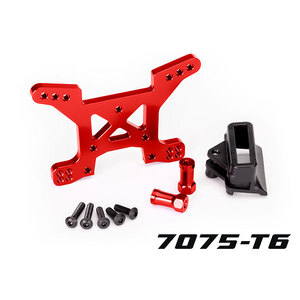 Traxxas 6739R Shock tower, front, 7075-T6 Red Anodized