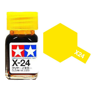 Tamiya X24 Clear Yellow Enamel Paint 10ml Glass Jar  80024