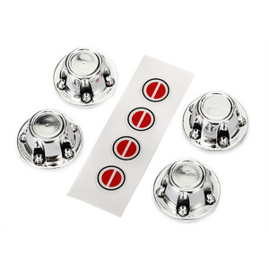 TRAXXAS 8176: Center caps, wheel (chrome) (4)/ decal sheet (requires  8255A extended stub axle)