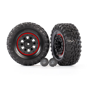 TRAXXAS 8874 Tires and wheels, assembled, glued (2.2" black Mercedes-Benz® G 63®