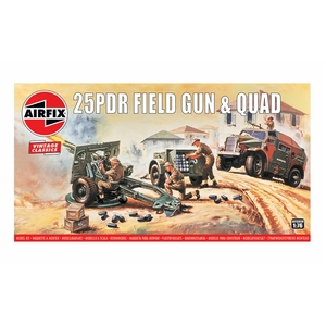 Airfix A01305V 25PDR Field Gun & Quad 1/76 Scale Model