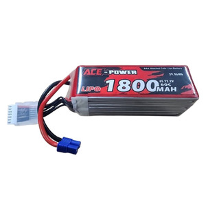 Ace Power 22.2V 6S 1800mAh 60C LiPo Battery Soft Case w/ EC3 Connector