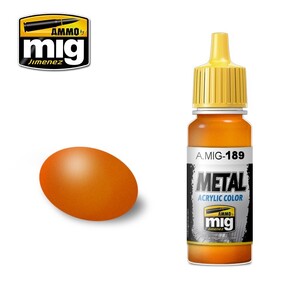 Ammo A.MIG-0189 Orange Metallic Acrylic Paint Colour 17mL