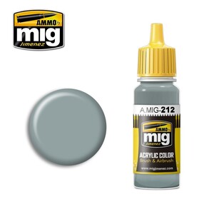 Ammo A.MIG-0212 FS-26373 Silver Grey Acrylic Paint Colour 17mL