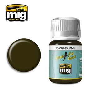 Ammo A.MIG-1614 Panel Line Wash Neutral Brown Paint 35ml