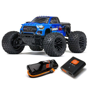 ARRMA 1/10 Granite 4x2 Boost Mega 500 Brushed Monster Truck RTR w/ Battery & Charger, Blue ARA4102SV4T2