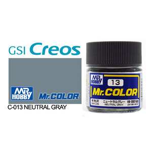 Gunze C013 Mr. Color Semi Gloss Neutral Grey Solvent Based Acrylic Paint 10mL