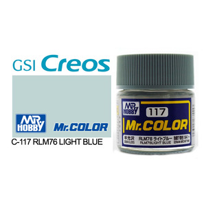 Gunze C117 Mr. Color Semi Gloss RLM76 Light Blue Solvent Based Acrylic Paint 10mL