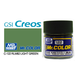 Gunze C122 Mr. Color Semi Gloss RLM82 Light Green Solvent Based Acrylic Paint 10mL