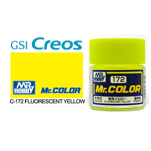 Gunze C172 Mr. Color Semi Gloss Fluorescent Yellow Solvent Based Acrylic Paint 10mL