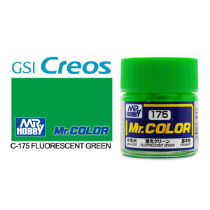 Gunze C175 Mr. Color Semi Gloss Fluorescent Green Solvent Based Acrylic Paint 10mL