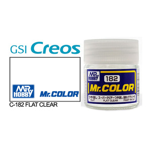 Gunze C182 Mr. Color Flat Clear Solvent Based Acrylic Paint 10mL