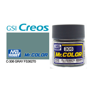 Gunze C306 Mr. Color Semi Gloss Grey FS36270 Solvent Based Acrylic Paint 10mL