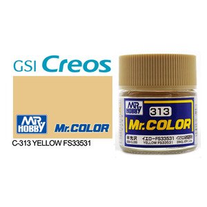 Gunze C313 Mr. Color Semi Gloss Yellow FS33531 Solvent Based Acrylic Paint 10mL