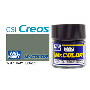 Gunze C317 Mr. Color Flat Grey FS36231 Solvent Based Acrylic Paint 10mL