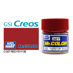 Gunze C327 Mr. Color Gloss Red FS11136 Solvent Based Acrylic Paint 10mL