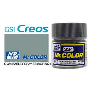 Gunze C334 Mr. Color Semi Gloss Barley Grey BS4800/18B21 Solvent Based Acrylic Paint 10mL