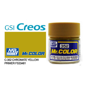 Gunze C352 Mr. Color Flat Chromate Yellow Primer FS33481 Solvent Based Acrylic Paint 10mL