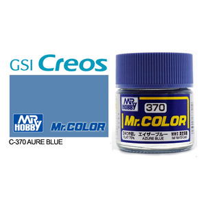 Gunze C370 Mr. Color Flat Azure Blue Solvent Based Acrylic Paint 10mL