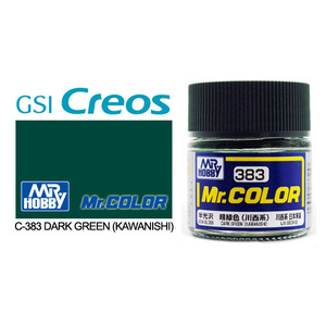 Gunze C383 Mr. Color Semi Gloss Dark Green (Kawanishi) Solvent Based Acrylic Paint 10mL