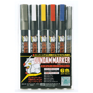 Gunze GMS105 Mr. Hobby Gundam Marker Basic Set, 6pcs