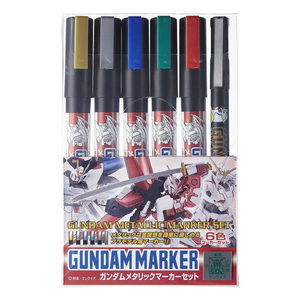 Gunze GMS121 Mr. Hobby Gundam Metallic Marker Set, 6pcs