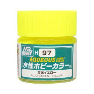 Mr Hobby H097 Aqueous Fluorescent Yellow Acrylic Paint 10mL