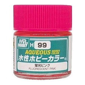 Mr Hobby H099 Aqueous Fluorescent Pink Acrylic Paint 10mL