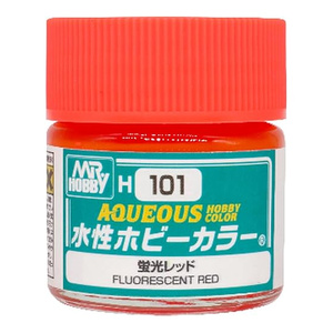 Mr Hobby H101 Aqueous Fluorescent Red Acrylic Paint 10mL