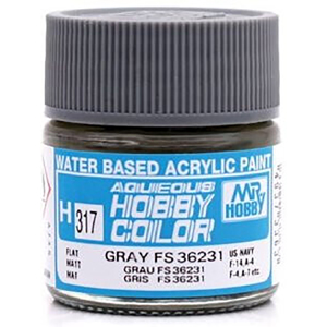 Mr Hobby H317 Aqueous Flat Grey Acrylic Paint FS 36231