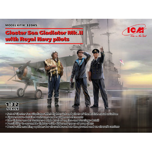 ICM 32045 Gloster Sea Gladiator Mk.II w/ Royal Navy Pilots 1/32 Scale Plastic Model Kit