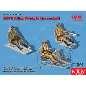 ICM 32112 WWII Allies Pilots In The Cockpit 1/32 Scale Plastic Model Kit