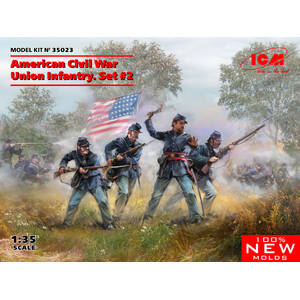 ICM 35023 American Civil War Union Infantry. Set #2 1:35 Scale Plastic Model Kit