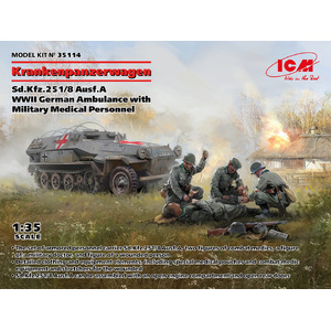 ICM 35114 Krankenpanzerwagen Sd.Kfz.251/8 Ausf.A 1:35 Scale Plastic Model Kit