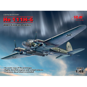 ICM 48262 He 111H-6 WWII German Bomber 1/48 Scale Plastic Model Kit