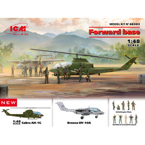 ICM Forward base Cobra AH-1G, Bronco OV-10A, US Pilots 1:48 Scale Model Kit