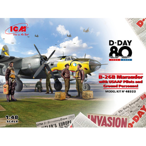 ICM 48322 B-26B Marauder with USAAF Pilots and Ground Personnel 1:48 Scale Plastic Model Kit