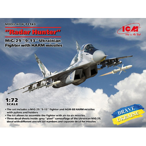 ICM 72143 "Radar Hunter" MiG-29 "9-13" Ukrainian Fighter 1:72 Scale Plastic Model Kit