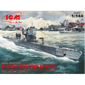 ICM S.010 U-Boat Type IIB (1943) German Submarine 1:144 Scale Plastic Model Kit