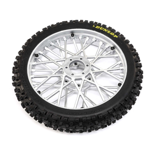 Losi 46006 Dunlop MX53 Front Tire Mounted, Chrome: Promoto-MX